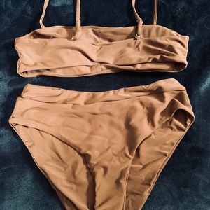 Shein coffee brown high waisted bikini